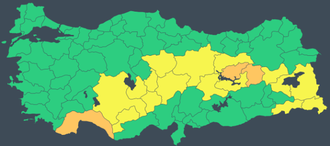 19 il için "turuncu" ve "sarı" uyarı: Yoğun kar ve fırtınaya dikkat